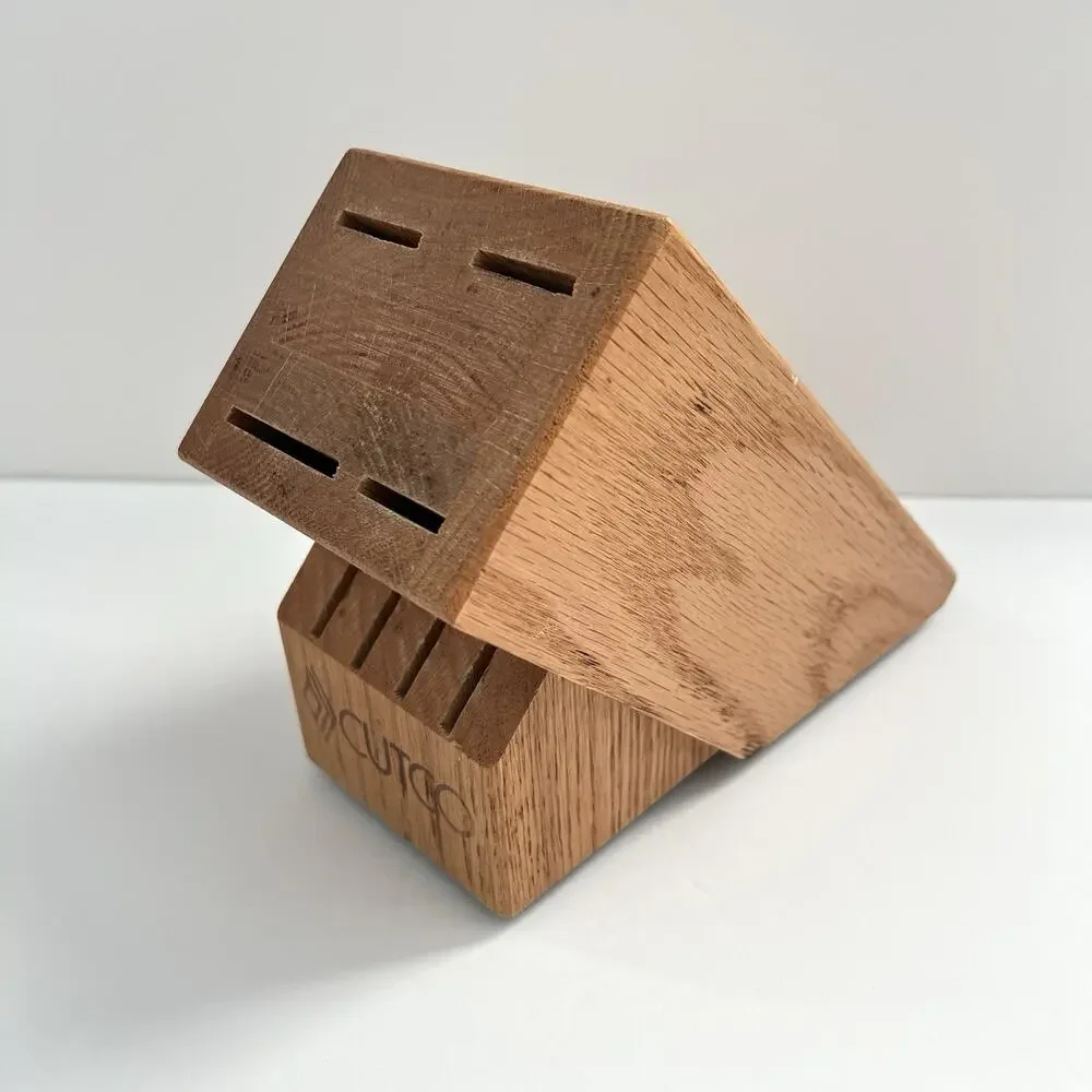Cutco Studio Set Knife Storage Block #1751 Honey Oak Wood 8 Slot Holder USA